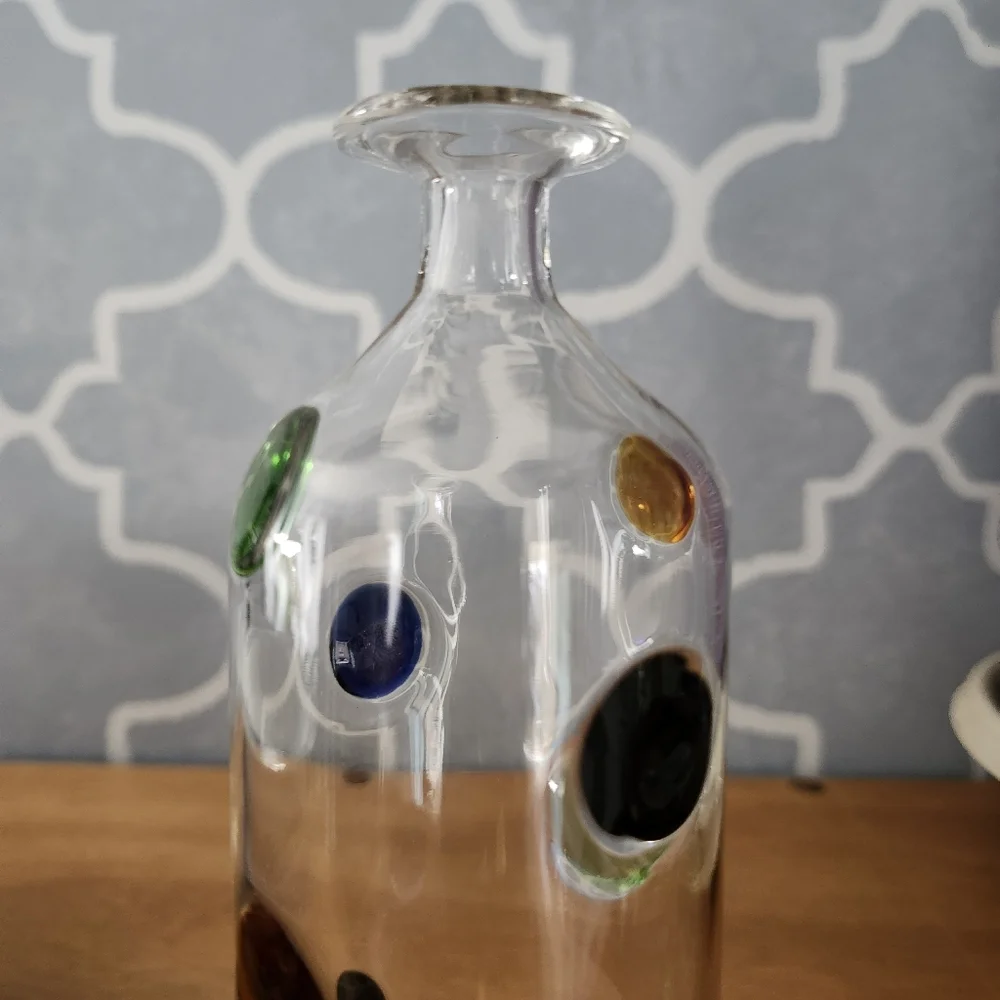 Colorful Glass Bottle with Dots